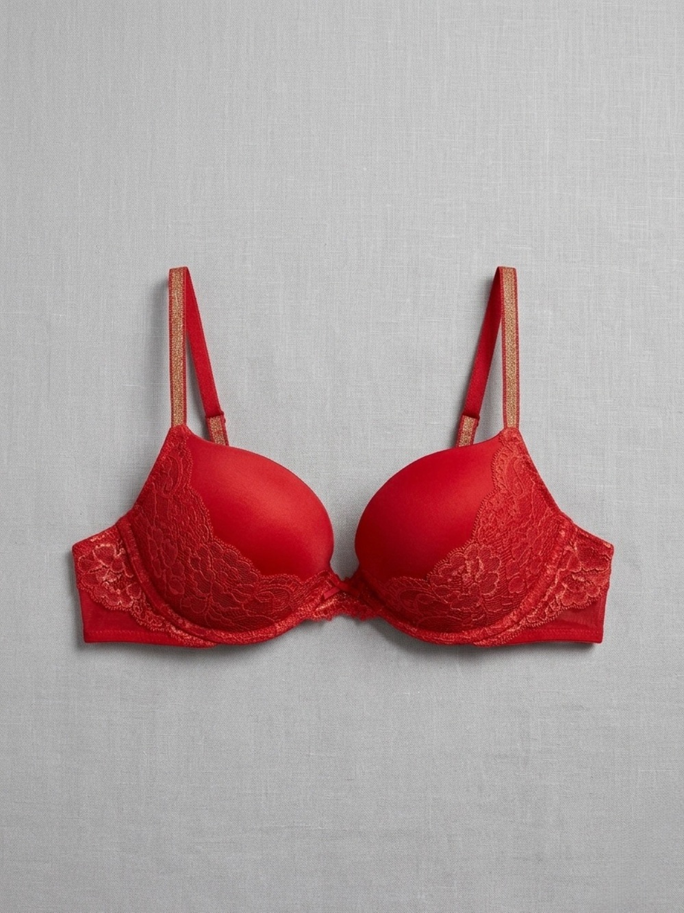 🌼2/30$ Victoria's Secret Dream Angels Plunge Red Lace Push-Up Bra